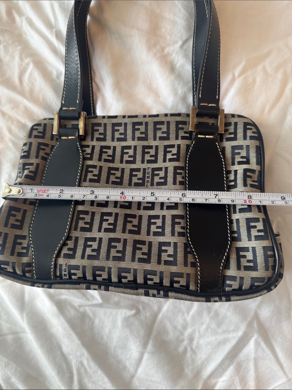 Fendi Black & Gray Zucca Shoulder Bag - Picture 14 of 14